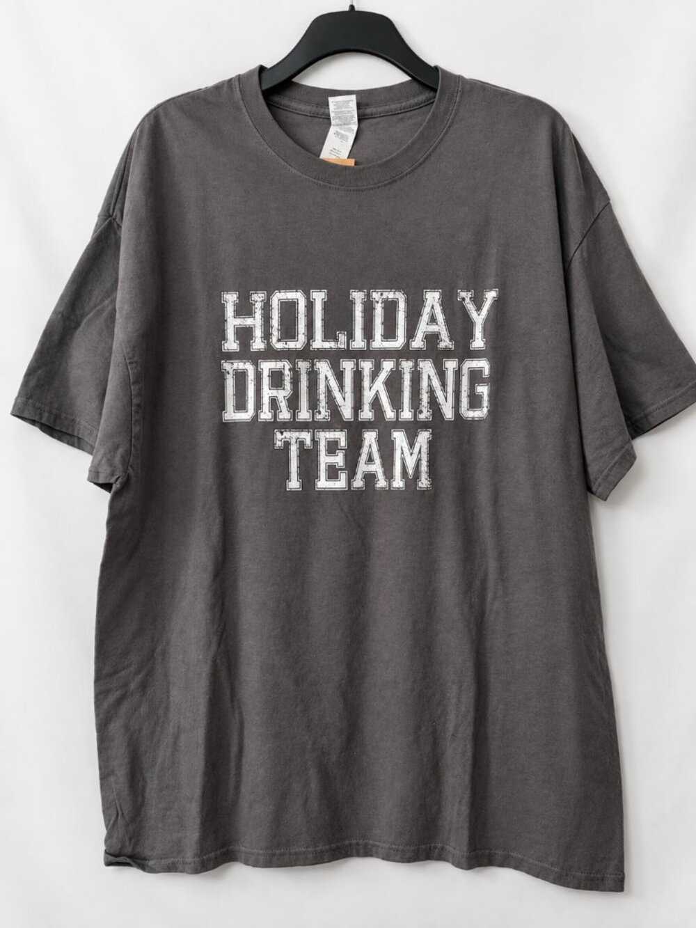Holiday Drinking Team Gray Graphic T-Shirt Funny Christmas Tee Mens XL
